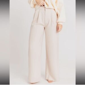 Crescent Cream Wide-Leg Women's Pants